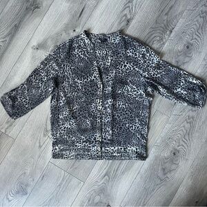 Vintage Guess Leopard Print‎ Sheer Button Down Blouse Size M